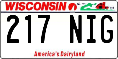 WI license plate 217NIG