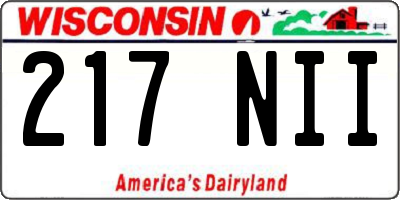 WI license plate 217NII