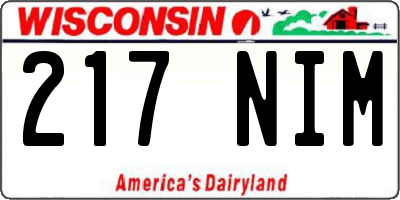 WI license plate 217NIM