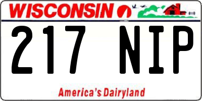 WI license plate 217NIP