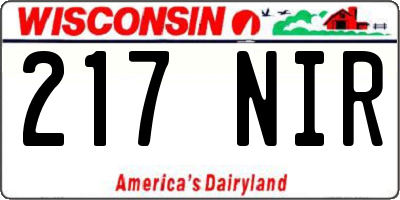 WI license plate 217NIR