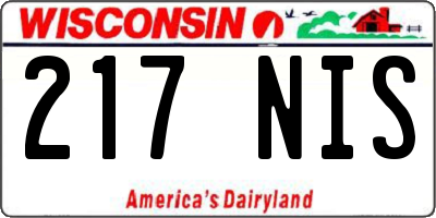 WI license plate 217NIS