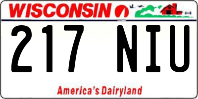WI license plate 217NIU