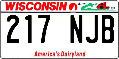 WI license plate 217NJB