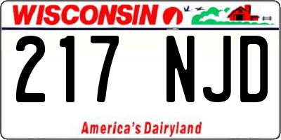WI license plate 217NJD