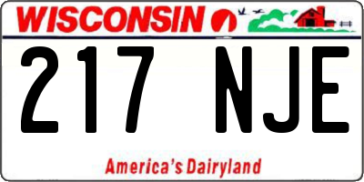 WI license plate 217NJE