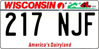 WI license plate 217NJF