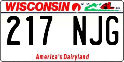 WI license plate 217NJG