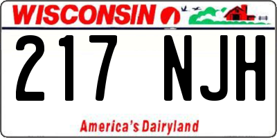 WI license plate 217NJH
