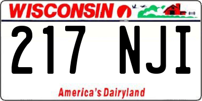 WI license plate 217NJI