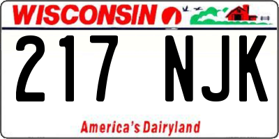 WI license plate 217NJK