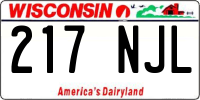 WI license plate 217NJL