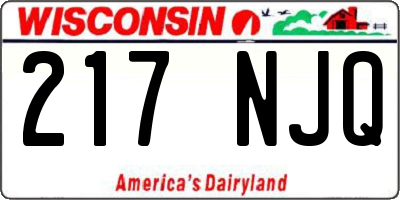 WI license plate 217NJQ