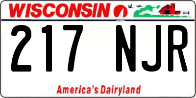 WI license plate 217NJR
