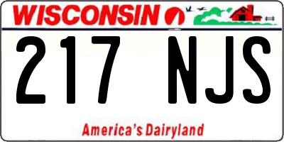 WI license plate 217NJS