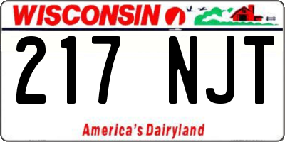 WI license plate 217NJT