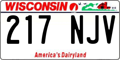 WI license plate 217NJV