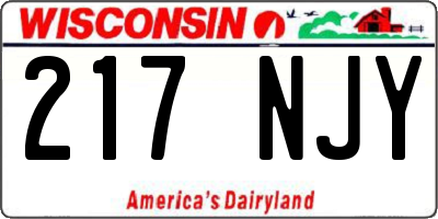 WI license plate 217NJY