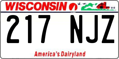 WI license plate 217NJZ