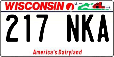 WI license plate 217NKA