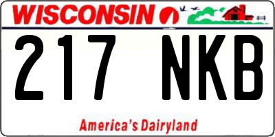 WI license plate 217NKB