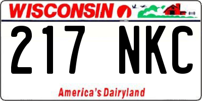 WI license plate 217NKC