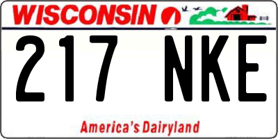 WI license plate 217NKE