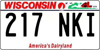 WI license plate 217NKI