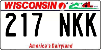 WI license plate 217NKK