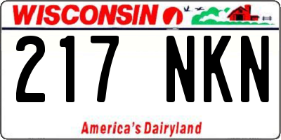 WI license plate 217NKN