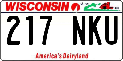 WI license plate 217NKU