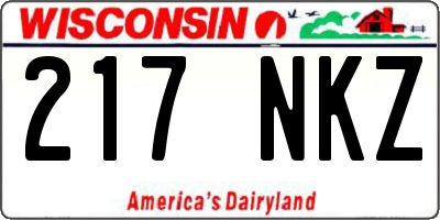 WI license plate 217NKZ