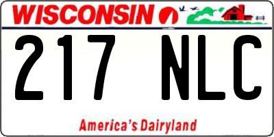 WI license plate 217NLC