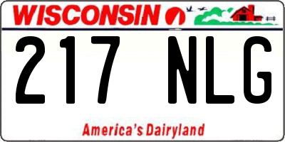 WI license plate 217NLG