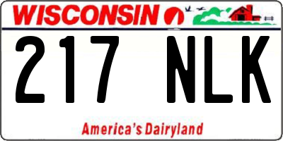 WI license plate 217NLK