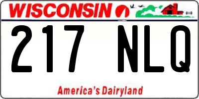 WI license plate 217NLQ