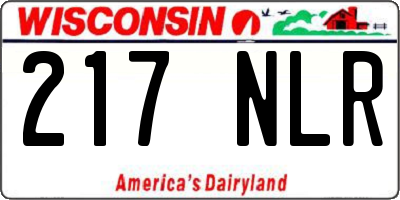 WI license plate 217NLR