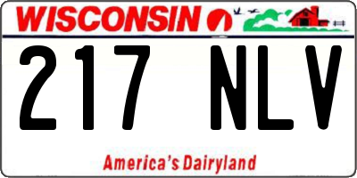 WI license plate 217NLV