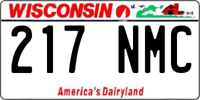 WI license plate 217NMC