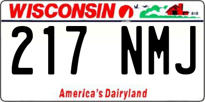 WI license plate 217NMJ