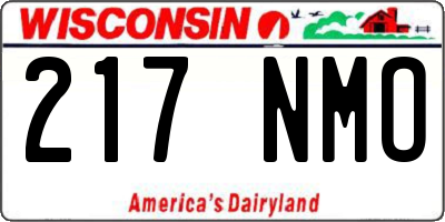 WI license plate 217NMO