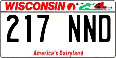 WI license plate 217NND