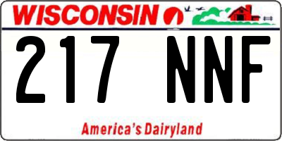 WI license plate 217NNF