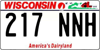 WI license plate 217NNH