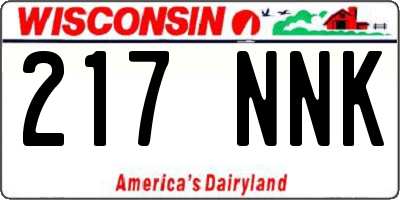 WI license plate 217NNK