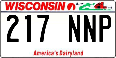 WI license plate 217NNP