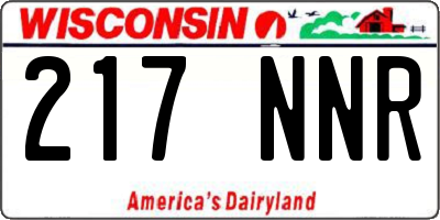 WI license plate 217NNR