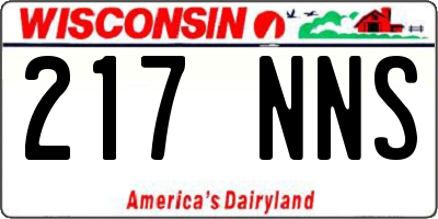 WI license plate 217NNS