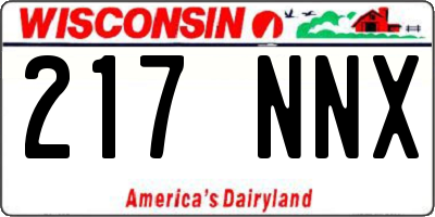 WI license plate 217NNX