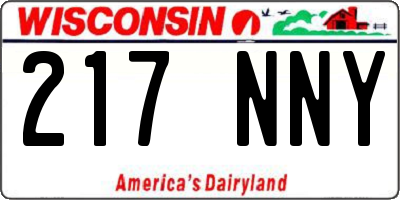 WI license plate 217NNY